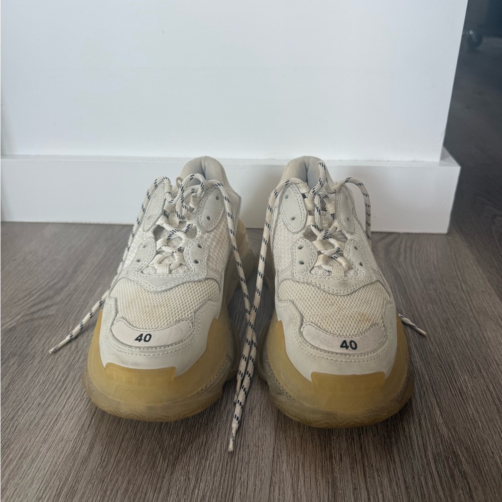 Balenciaga Cream and Tan Sneakers